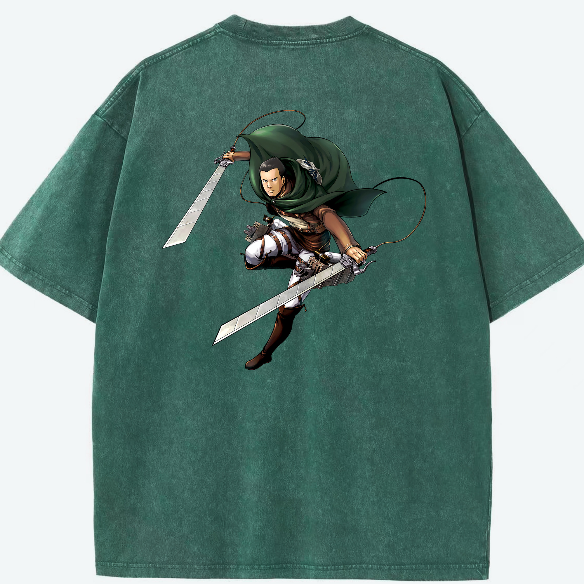 （画像用） 進撃の巨人 Attack on Titan 綿100% ヴィンテージ風 半袖Tシャツ（背面プリント）